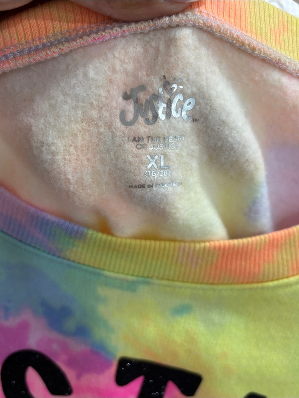 Justice girls Pastel Tie Dye Sweatshirt size XL - Picture 4 of 4